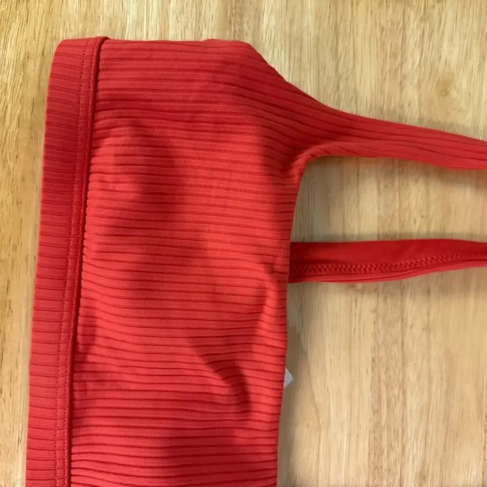 Madewell Leah Ribbed Scoop Neck Bikini Top Size Small
